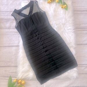 Women Casual V-neck Mesh Panel Pencil Cocktail Dress Size 10